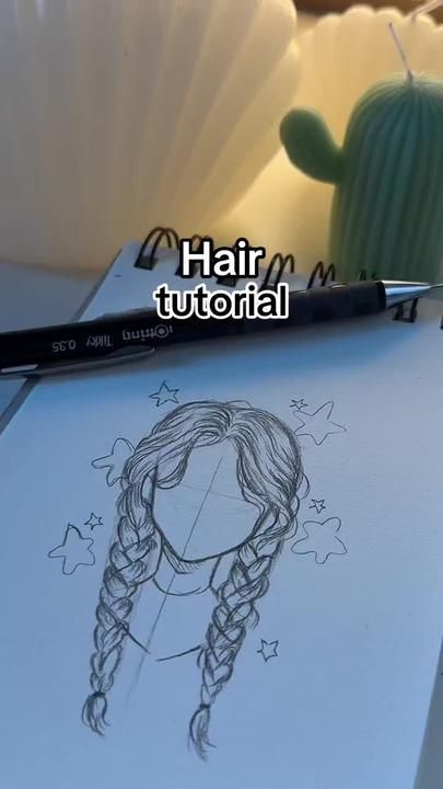 Journey Art, Drawing Hair Tutorial, Drawing Ideas List, Style Tutorial, Cute Easy Doodles, Cool Pencil Drawings, Art Tools Drawing, Sketches Tutorial, Braids Hair