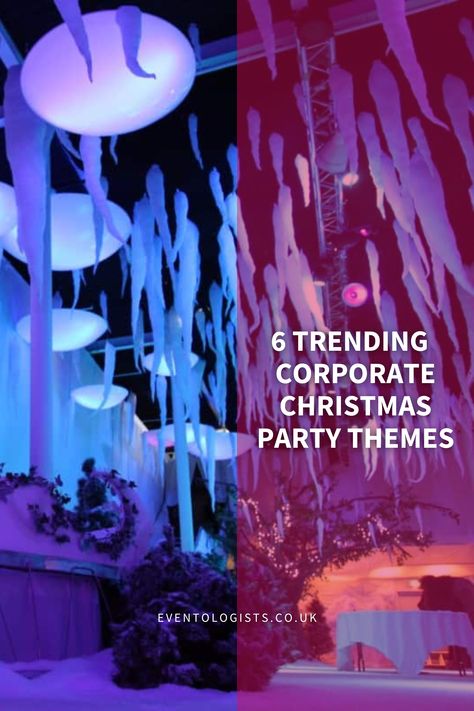 We’re sharing our top trending Christmas Party event design ideas that will make your next corporate festive event stand out from the crowd! Check out our blog to learn more! Company Holiday Party Ideas Table Settings, Modern Christmas Party Decor, Christmas Party Event Ideas, Winter Wonderland Corporate Event, Extravagant Christmas Party, Corporate Christmas Decorations, Formal Christmas Party Themes, Corporate Party Theme Ideas, Corporate Themed Events Ideas