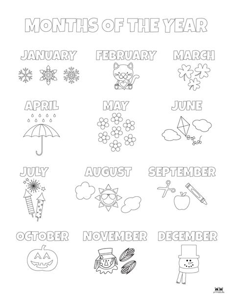 Months of the Year Worksheets & Printables | Printabulls Months Activities Worksheets, Learning The Months Of The Year For Kids, Months Worksheets For Grade 1, Coloring Months Of The Year, Today Is Worksheet Free Printable, Month Of The Year Coloring Pages, Months For Preschool, Learning Months Of The Year Activities, Months Worksheet Kindergarten