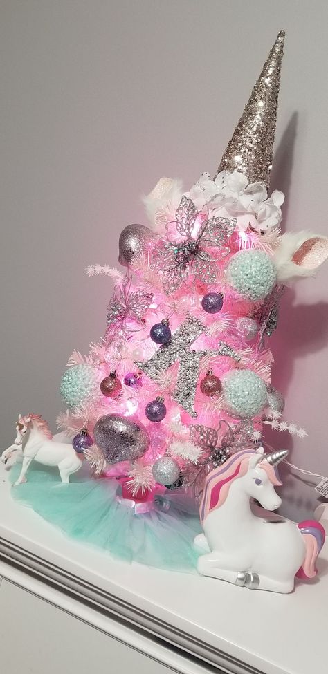 Because who wouldn't want a unicorn tree?! Unicorn Tree, A Unicorn, Crown Jewelry, Trees, Crown, Christmas