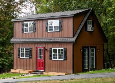 7 Great Wooden Sheds DIY Ideas | Buy a Shed and Build Your Dream Large Shed House, Two Story Shed, 2 Story Shed, Backyard Office Shed, Outdoor Garden Sheds, Shed House, Shed House Plans, Workshop Shed, Rustic Cabins