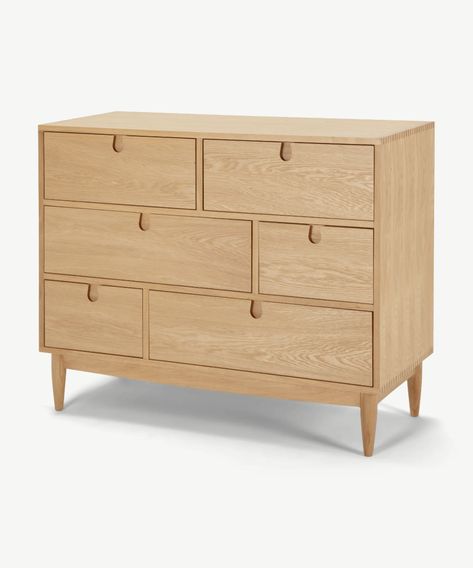 Penn, commode 6 tiroirs, chêne | MADE.com Japandi House, Wide Chest Of Drawers, Bedroom Drawers, Stylish Bedroom, Led Furniture, Wood Drawers, Home Upgrades, Furniture Collections, Room Ideas Bedroom