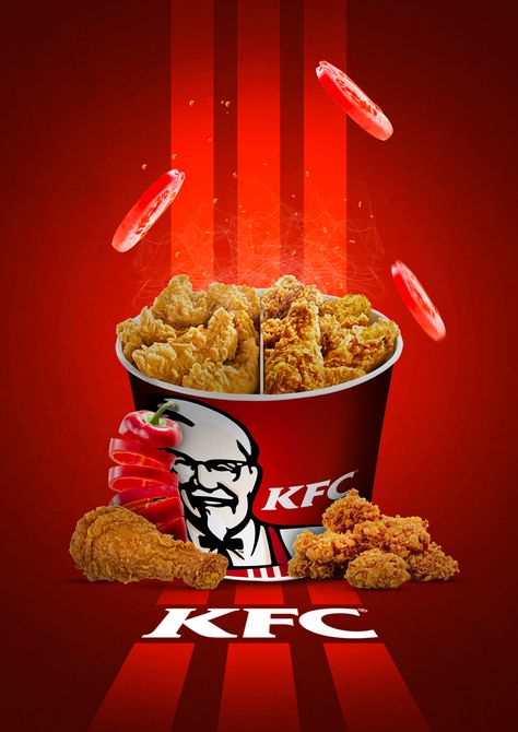 In this video, I am going to show you howto create an amazing poster design for your brand in Photoshop Kfc Advertisement Poster, Fast Food Design Poster, Kfc Poster Design, Fried Chicken Poster Design, Chicken Poster Design, Kfc Poster, Poster Design Photoshop, Tyson Chicken, Chicken Poster