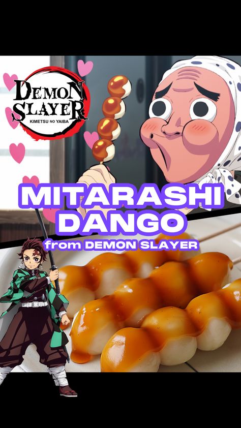 Anime Food Recipes Demon Slayer, Recipes To Make Your Boyfriend, Mitarashi Dango Recipe, Anime Inspired Recipes, Anime Inspired Food Recipes, Demon Slayer Party Food, Demon Slayer Food Ideas, Japanese Anime Food Recipes, How To Make Dango