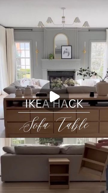 Home Hacks & Inspo on Instagram: "Looking for some additional storage? @champagne.chaos brilliantly transformed IKEA nightstands into a chic sofa table with storage! ✨

Share your thoughts on this DIY masterpiece! 💭

Dive into our page for more inspiring Home Projects and follow us for more ideas. @homehacksandinspo 💡🤍

We hope to inspire you to try similar Projects! 🫶

#diyhome #sofatable #sofatablemagic #sofatablemakeover #ikeahack #diyfurniture #interiordesign #myhomeinterior #myhomeinspo #myinterior #myinteriorstyle #livingroom #livingroomideas #livingroominspiration #skandinavianhome #skandinavischwohnen #idealhome #houseinterior #nordichomedecor #roominspiration #ikea #ikealivingroom #ikeahacks #storage #storageideas" Ikea Sofa Table Hack, Ikea Hack Sofa, Ikea Nightstands, Ikea Nightstand Hack, Ikea Nightstand, Sofa Table With Storage, Chic Sofa, Ikea Living Room, Table Makeover