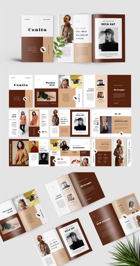 Fashion Lookbook Magazine Template InDesign. 20 Pages. Magazine Promotion Design, Fashion Magazine Layout Design Creative, Magazine Typography Layout, Indesign Tricks, Fashion Magazine Layout Design, Guidebook Design, Lookbook Magazine, King Magazine, Catalog Design Layout