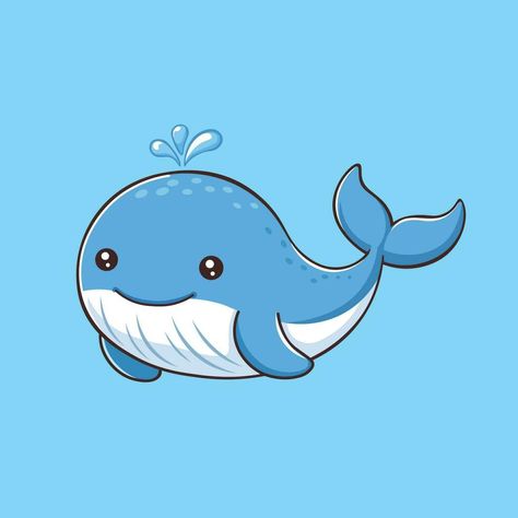 Whale Cartoon, Happy Whale, Cute Whale, Cute Whales, Cartoon Character, Cartoon Characters, Vector Art, Vector Free, Royalty Free