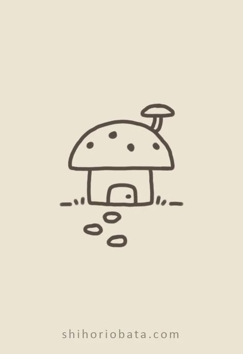 Easy Mini Doodles, Arts Easy Drawing, Easy Cute Drawings Step By Step, Drawing Ideas Easy Mushrooms, Cute Drawings For Kids Kawaii Art, Cute Mini Drawing Ideas, Fun Drawings Easy, Mini Drawings Ideas, Easy Ideas To Draw