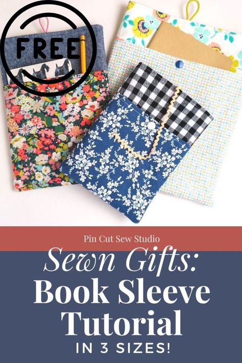 Free Pattern By Pin Cut Sew Studio Fabric Kindle Cover Free Pattern, Sewing Bookmark Pattern, Kindle Bag Pattern, Kindle Covers Diy Free Pattern, Free Book Sleeve Sewing Pattern, Book Bag Pattern Free, Pocket Patterns Free, Tablet Sleeve Sewing Pattern, Kindle Pouch Diy Free Pattern