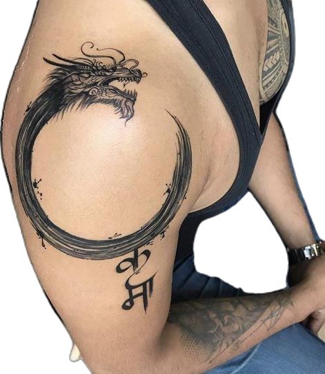 Enso Dragon Tattoo, Shoulder To Arm Tattoo Men, Delt Tattoo For Men, Dragon Tattoos For Men Chest, Shoulder Tattoo For Men Meaningful, Guys Shoulder Tattoo, Tattoo Designs Shoulder Men, Simple Tattoo Ideas For Men Shoulder, Shoulder Tattoo For Guys