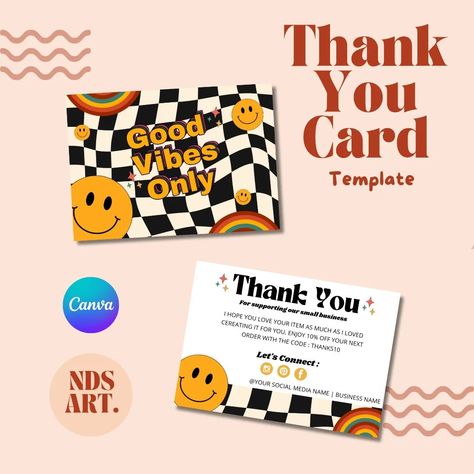 BUNDLING 4 THANK YOU CARD TEMPLATE CANVA PRO ONLY 55K THEME : RETRO & GROOVY 🚫DO NOT COPY DESIGN🚫 MINAT? DM📩 #thankyoucard #thankyoucarddesign #thankyoucardmurah #thankyoucardmedan #thankyoucardset #canvadesign #smallbusiness #smallbusinessowner Thankyoucard Design Business, Copy Design, Interesting Facts About Me, Thank You Card Design, Fun Facts About Yourself, Business Thank You Cards, Retro Groovy, Retro Theme, Canva Pro