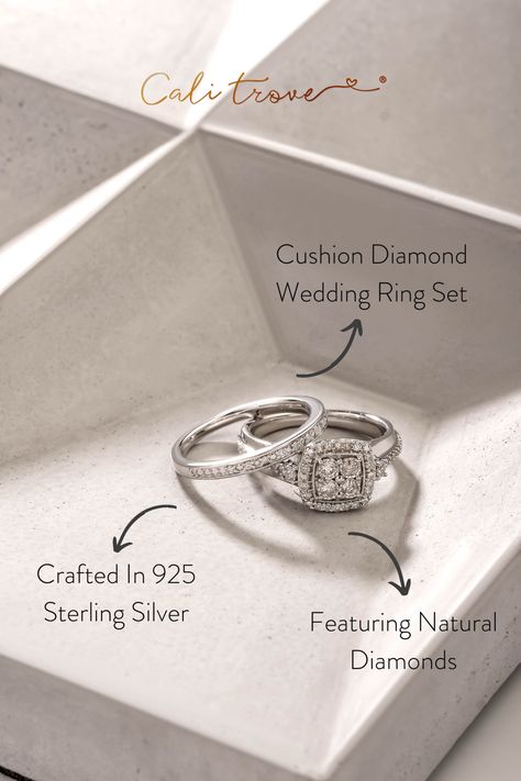 #calitrove #jewelry #shop  #fashion #necklace #rings  #astheticjewelry #diamondjewelry #astheticlook
 #silverjewelry #love #style  #diamonds #design #wedding #marriage #weddingset #bride 
#groom #bridalset #gifting #gifts #finejewelry #diamondbridal #diamondweddingring  #weddingseason #marriageseason
 #calitrove #jewelry #shop  #fashion #necklace #rings  #diamonds #design #wedding #marriage #weddingset #bride #groom #bridalset
#promjewelry #promproposal #prom #summerjewelry #dopejewelry Square Halo Engagement Rings, Halo Wedding Rings Sets, Wedding Band For Women, Halo Wedding Ring, Diamond Wedding Rings Sets, Diamond Wedding Sets, Cushion Diamond, Wedding Ring Set, Proposal Ring