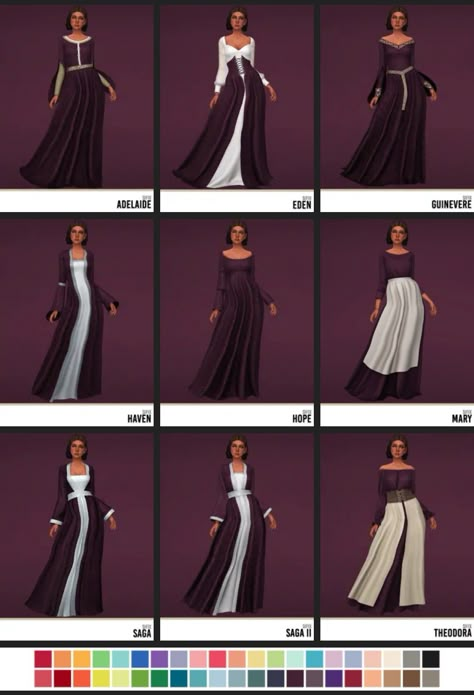 Outlander Sims 4 Cc, Sims 4 Mods Medieval, Sims 4 Iron Age Cc, Sims 4 Medieval Winter Cc, Sims 4 Cc Royalty Clothes, Medieval Dress Sims 4, Ts4 Historical Cc, Sims 4 1300s, Sims 4 Medieval Dress