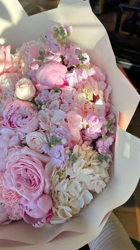 Wedding Flowers Pink Roses, Flower Boquet, Pink Flower Bouquet, Amazing Husband, Luxury Flower Bouquets, Peonies And Hydrangeas, Hydrangea Bouquet, Boquette Flowers, Nothing But Flowers