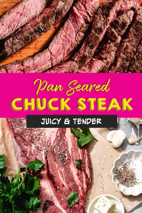 stovetop chuck steak recipe How To Cook Beef Chuck Steak, Sliced Chuck Steak Recipes, How To Cook Steak In A Pan, Boneless Chuck Steak Recipes Stove, How To Cook Chuck Steak, Chuck Shoulder Steak Recipes, Boneless Beef Chuck Steak Recipes, Beef Chuck Tender Steak Recipes, Chuck Steak Recipes Stove