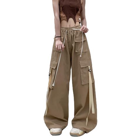 PRICES MAY VARY. Stylish and comfortable: Our Arynna women's baggy cargo pants are a must-have for a fashionable yet practical wardrobe. Plenty of storage: With multiple pockets, these cargo pants for women provide ample space for all your essentials, including your phone, keys, and wallet. Durable design: Made from high-quality materials, these pants are designed to withstand the demands of your everyday routine, perfect for outdoor activities, travel, and more. Versatile style: These cargo pan Goth Pants, Outfit References, Creative Fashion Photography, Baggy Streetwear, Overalls Men, Baggy Cargo Pants, Shiny Pants, Hong Kong Style, Everyday Routine