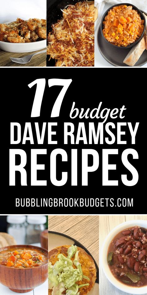 These cheap meals are like Dave Ramsey recipes for baby steps 1 and 2! Perfect for helping you get your grocery budget down so you can spend less and save more money! #BUDGETMEALS #recipes Budget Dave Ramsey, Debt Budget, Recipes For Baby, Cheap Meal Plans, Frugal Meal Planning, Cheap Family Meals, Budget Freezer Meals, Budget Family Meals, Budget Friendly Dinner