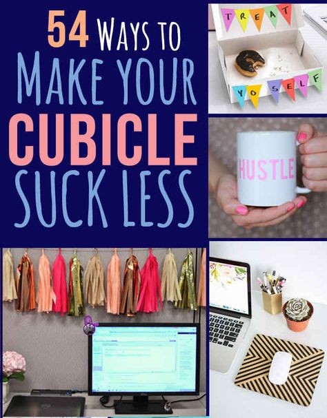 54 Ways To Make Your Cubicle Suck Less - might have to do some of these. Mine is pretty grey Cubicle Organization, Office Desk Organization, Drawer Ideas, Cube Decor, Work Cubicle, Creative Office, Office Cubicle, Desk Drawer, Diy Casa