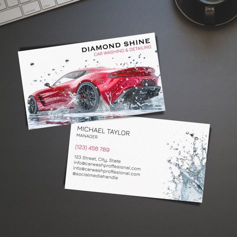 Car Detailing Business Ideas, Car Wash Business Cards, Car Wash Posters, Detailing Business, Cleaning Cars, Car Wash Business, Cleaning Business Cards, Car Washing, Auto Detailing