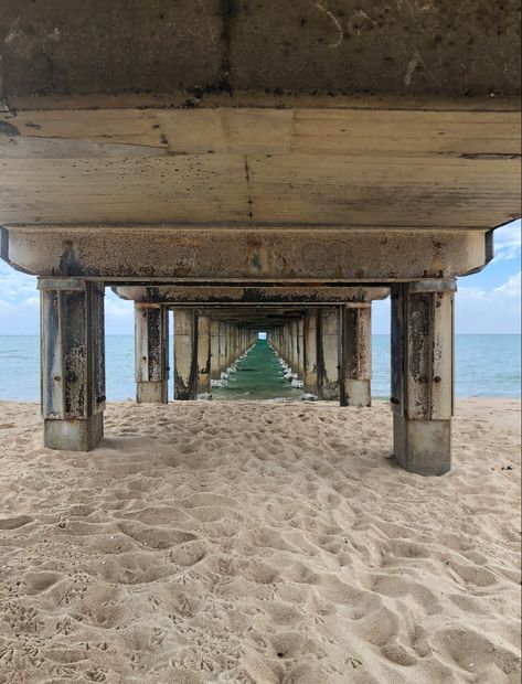 sand pier beach ocean water blue aesthetic pretty symetrical cool Water Blue Aesthetic, Aesthetic Pretty, Water Blue, Ocean Water, Blue Aesthetic, Blue Water, Gazebo, Outdoor Structures, Water