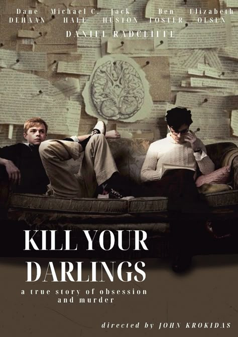 Film Poster Design Vintage, Kill Your Darlings Poster, Dane Dehaan Wallpaper, Kill Your Darlings Aesthetic, Aesthetic Film Posters, Indie Film Poster, The Words Film, Vintage Film Posters, Poster Cinema