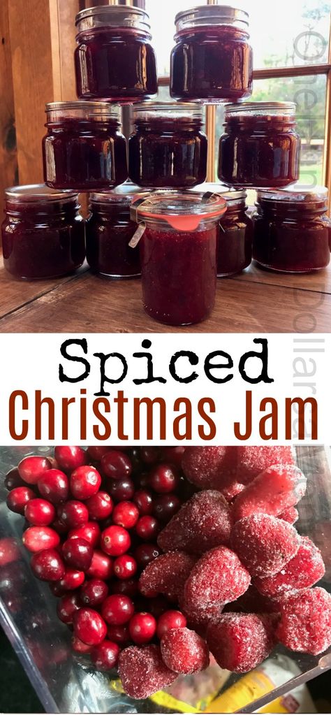 Spiced Christmas Jam - One Hundred Dollars a Month Spiced Christmas Jam, Carrot Cake Jam, Pizzelle Cookies, Christmas Jam, Cranberry Jam, Chocolate Dipped Cookies, Jam Recipes Homemade, Canning Jam, Jam And Jelly