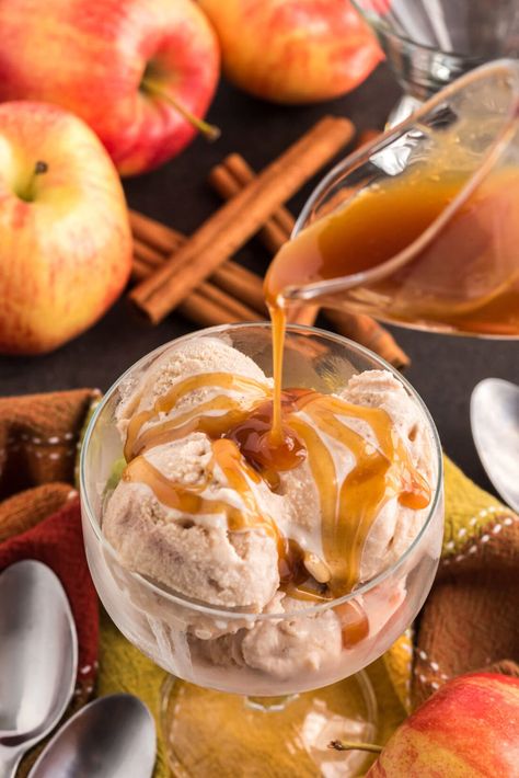 Apple Cider Ice Cream, Cider Ice Cream, Thanksgiving Ice Cream, Apple Cider Uses, Homemade Apple Juice, Apple Pie Ice Cream, Leftover Apples, Freezing Apples, Apple Cider Recipe