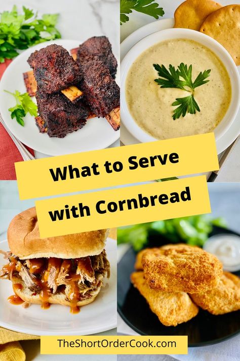 Soup, smoked meats and fried fish. Cornbread Main Dish, Foods That Go With Cornbread, Dinner With Cornbread Side, What Goes With Cornbread Dinners, What Goes Well With Cornbread, What To Serve With Cornbread, Dinner Ideas With Cornbread, What Goes Good With Cornbread, Meals With Cornbread On The Side