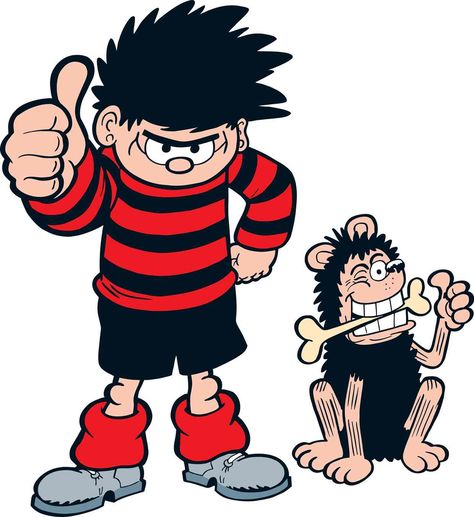 Dennis the Menace and Gnasher. School Comics, 60s Childhood, Dennis The Menace Cartoon, Archie Comics Characters, Book Illustration Layout, Kids Cartoon Characters, 4 Birthday, Dennis The Menace, Funny Comic