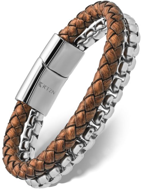 PRICES MAY VARY. ☑️ ARTISAN CRAFTSMANSHIP ��– Meticulously hand-braided by skilled artisans, our braided bracelets for men showcase genuine leather, reflecting a fusion of tradition and modern elegance. Experience the dedication and passion that transforms simple leather into a masterpiece, ensuring a superior, lasting piece that stands out in a sea of ordinary. Elegance, quality, and distinction, all wrapped around your wrist. ☑️ YOU DESERVE THE BEST – Experience the fusion of brown braided leath Mens Braided Bracelets, Beaded Tiger, Mens Bracelet Fashion, Leather Braces, Leather Bracelet For Men, Brown Leather Bracelet, Brown Bracelet, Simple Leather, Stylish Bracelet