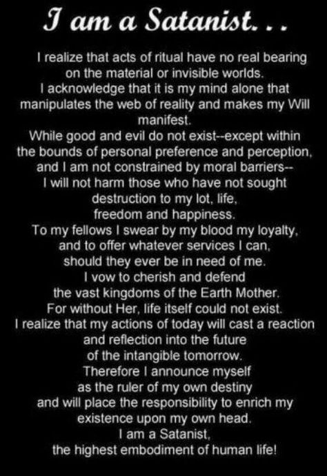 I am a Satanist Anton Lavey Quotes, Satanic Rules, Spiritual Satanism, Laveyan Satanism, The Satanic Bible, Life Thoughts, Thug Life, Book Of Shadows, The Words