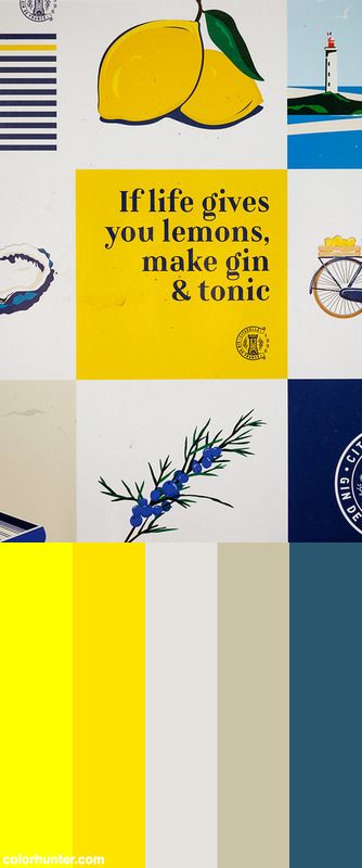 Tonic Lemons Color Scheme from colorhunter.com Lemon Color Palette, Lemon Branding, Swiss Design, Lemon Tea, Gin And Tonic, Neutral Colour Palette, Sewing Inspiration, Color Scheme, Color Schemes