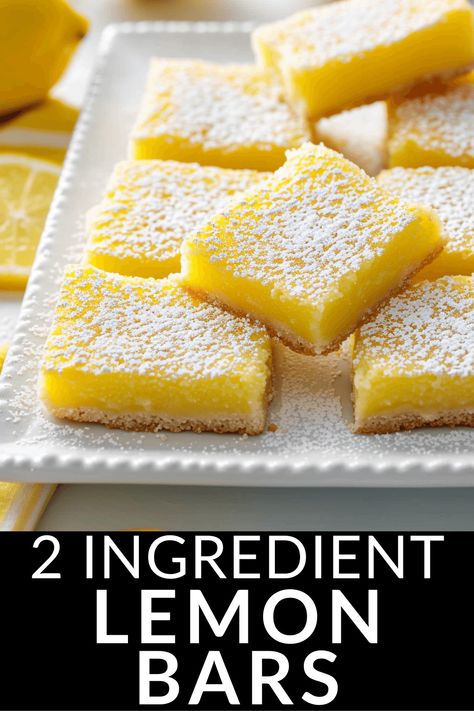 These 2 Ingredient Lemon Bars are perfect if you are craving something sweet, tangy, and oh-so-satisfying. Salads Recipes Healthy, Health Recipes Easy, Easy Lemon Bars, Lemon Bars Easy, Lemon Bar, Lunch Meat Recipes, Lemon Bars Recipe, Easy Meals For Two, Salads Recipes