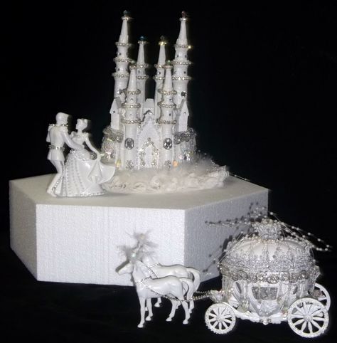 Disney Castle cake topper | Cinderella Castle Coach Horses Lighted Cake Topper Birthday Wedding Disney Castle Cake Topper, Beauty And The Beast Wedding Cake, Cinderella Castle Cake, Disney Castle Cake, Cinderella Wedding Cake, Disney Wedding Cake Toppers, Castle Wedding Cake, Castle Cake Topper, Royal Wedding Cake