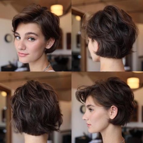 Medium Brown Hair With Grey Highlights, Short Hairstyles With Round Face, Hair Stacked In Back, Short Hair Cuts For Thick Hair 2024, Celeb Short Hair, Short Hair For Plus Size, Short Hair Trends 2024, Short Haircut Aesthetic, Ashley Judd Short Hair