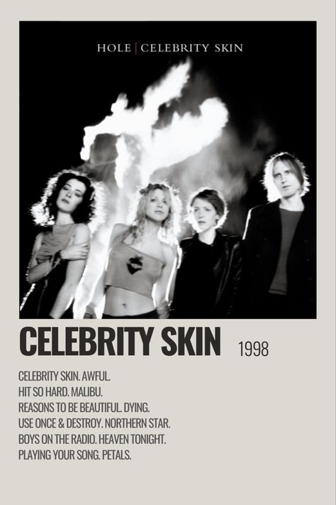 Hole Celebrity Skin, Minimalist Album Poster, Band Poster, Heart Iphone Wallpaper, Celebrity Skin, Song Recommendations, Riot Grrrl, Music Album Cover, Cover Songs