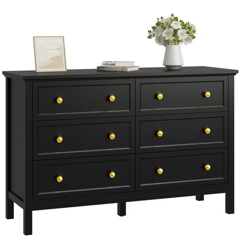 Amazon Dresser Furniture, Wood Dressers, Black Dresser, Black Dressers, Dresser For Bedroom, Dresser Furniture, Wooden Vanity, Storage Idea, Hallway Entryway