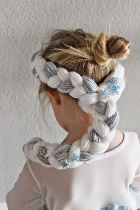 Diy Elsa Hair, Elsa Frozen Hair, Frozen Bedroom Decor, Blue Rock Candy, Elsa Braid, Frozen Party Ideas, Elsa Wig, Princess Braid, Frozen Party Supplies