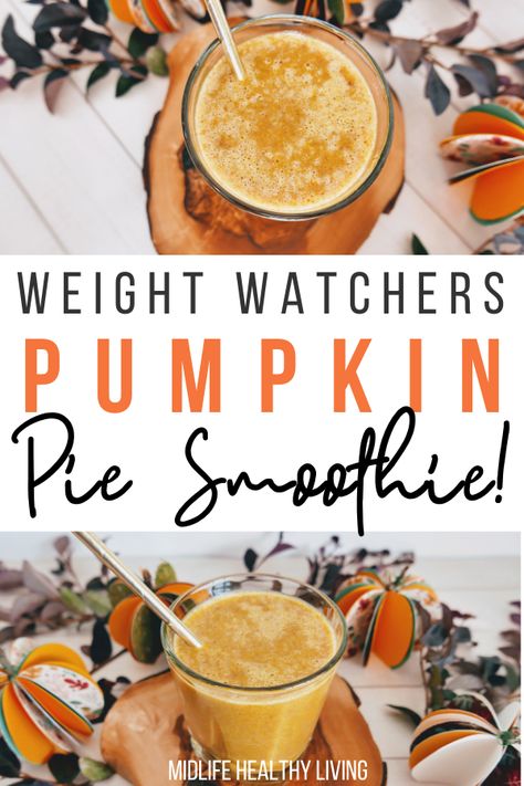 Detoxinista Recipes, Weight Watchers Pumpkin Muffins, Pumpkin Protein Shake, Pumpkin Shake, Pumpkin Smoothie Recipe, Low Calorie Pumpkin, Weight Watchers Pumpkin, Weight Watcher Smoothies, Pumpkin Spice Smoothie