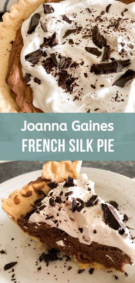 Make Joanna Gaines easy French Silk Pie from her Magnolia Table cook book. #pie #dessert Copycat Village Inn French Silk Pie, Joanna Gaines Chocolate Silk Pie, French Silk Mini Pies, French Silk Pie Joanna Gaines, Joanna Gaines Strawberry Pie, Magnolia Table Peanut Butter Pie, Homemade French Silk Pie, Nutella French Silk Pie, Perkins French Silk Pie Recipe