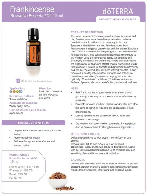 doTERRA Frankincense Essential Oil 15 ml - My Natural Family Terra Essential Oils, Doterra Oils Recipes, Doterra Recipes, Essential Oils 101, Doterra Essential Oils Recipes, Oil Remedies, Essential Oils Herbs, Essential Oils Health, Wellness Lifestyle