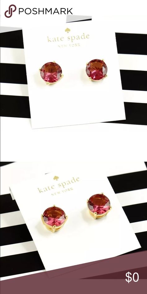 Kate Spade Gumdrop Earrings Brand NWT Large Kate Spade Gumdrop Earrings, dark ruby pink/large. kate spade Jewelry Pink Kate Spade, Gum Drops, Spade Jewelry, Kate Spade Jewelry, Kate Spade, Ruby, Place Card Holders, Pink, Closet