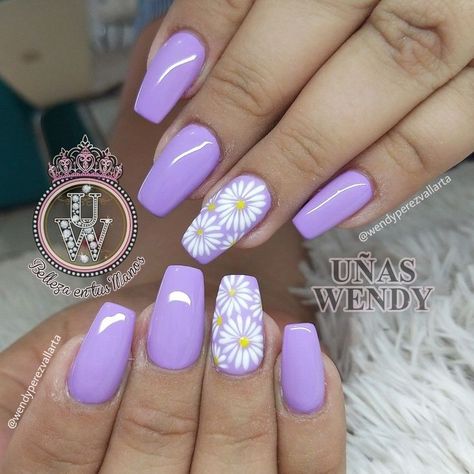 Purple Nail Art, Easter Nail, Lilac Nails, Fingernail Designs, Spring Acrylic Nails, Lavender Nails, Floral Nail Designs, Nails 2023, Easter Nails