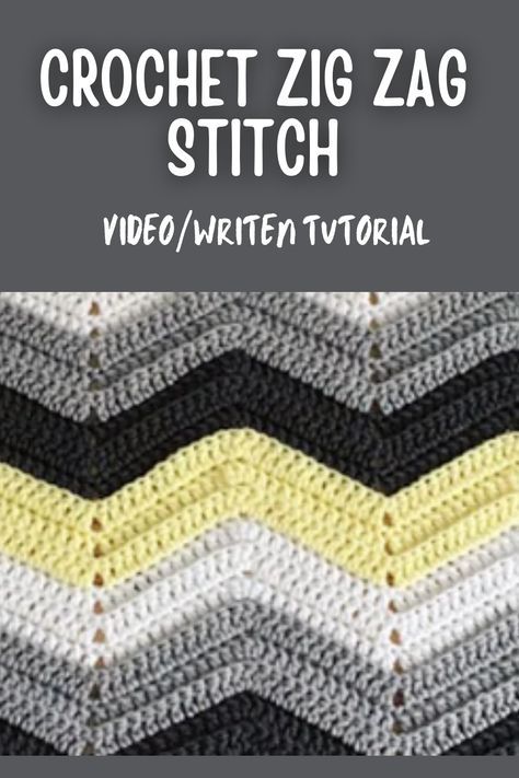 Master the eye-catching crochet zig zag stitch with this easy-to-follow guide! Perfect for adding a dynamic pattern to your projects, this stitch is ideal for blankets, scarves, and more. Whether you're a beginner or an experienced crocheter, you'll love the texture and movement this stitch brings. Start your next creative adventure with the crochet zig zag stitch today! Chevron Zig Zag Crochet Pattern, Crochet Zig Zag Pattern, Punto Zig Zag Crochet, Zig Zag Crochet Pattern, Chevron Stitch Crochet, Uncinetto Zig Zag, Ripple Stitch Crochet, Crochet Zig Zag, Crochet Ripple Afghan Pattern