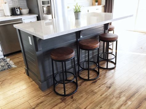 If you or someone you know is planning a kitchen revamp anytime ever, then this is a post you want... Kitchen Island With Stools Underneath, Kitchen Island Supports, Kitchen Island With Overhang On 2 Sides, Small Kitchen Island With Seating For 4, Island Support Ideas, Making An Island Out Of Cabinets, Kitchen Island With 4 Seats, Kitchen Island Support Ideas, Moving Island Kitchen