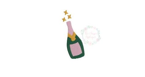 Champagne Embroidery, Holiday Champagne, Embroidery Journal, Veuve Cliquot, Copyright Law, New Year's Eve Party, Mini Bottles, Champagne Bottle, Digital Embroidery