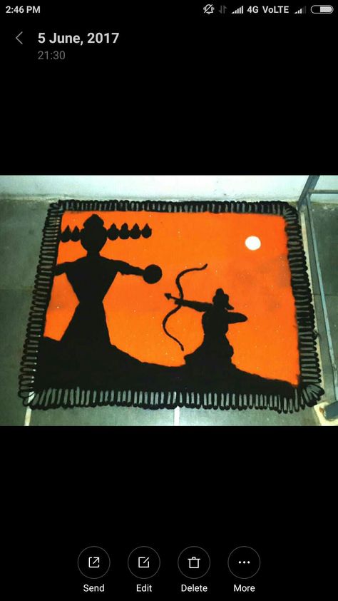 Dassera Rangoli Design, Dasra Special Rangoli Designs, Dusherra Rangoli Ideas, Rangoli For Dashehra, Dashera Rangoli Designs Latest, Dussehra Rangoli Designs Unique, Dashehra Rangoli, Dashera Festival Rangoli, Dasra Rangoli Designs