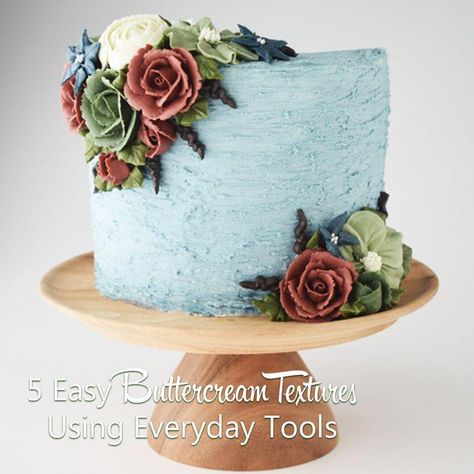 5 Easy Buttercream Textures using everyday tools- step by step tutorial | American Cake Decorating #cakedecorating #tutorial #cakedecoratingtips American Cake, Buttercream Wedding Cake, Creative Cake Decorating, Buttercream Flowers, Savoury Cake, Cake Decorating Tips, Cake Decorating Techniques, At Midnight, Buttercream Cake