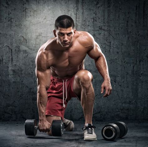 Strongman with dumbbells Gym Pose, Male Fitness Photography, Barbell Shoulder Press, Kettlebell Clean, Gym Photoshoot, Gym Photography, Fitness Shoot, Abs Workout Video, Fitness Photoshoot