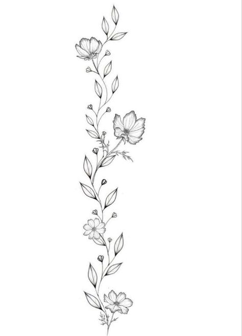 It’s in those little details Flower Vine Tattoos, Flower Spine Tattoos, Flower Wrist Tattoos, Tattoos For Women Flowers, Writing Tattoos, Vine Tattoos, Spine Tattoos For Women, Inspiration Tattoos, Classy Tattoos